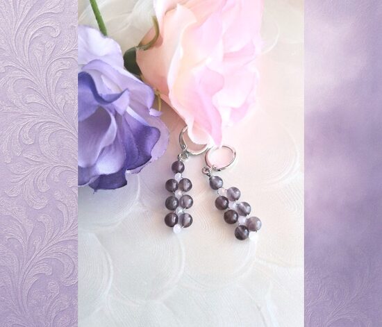 Ametista pērlīšu auskari